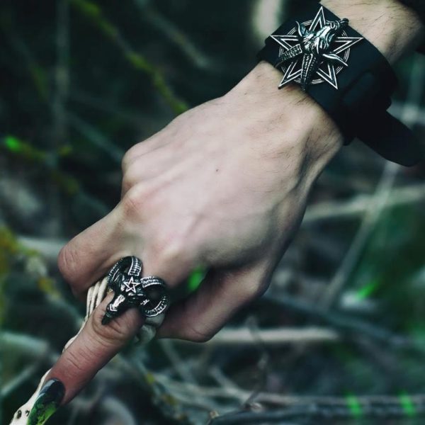 ALCHEMY GOTHIC Bague ‘Baphomet’ vente en ligne 5