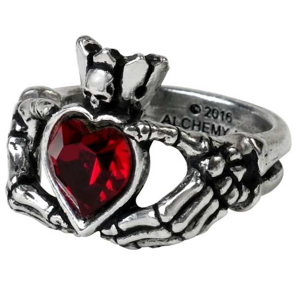 ALCHEMY GOTHIC Bague ‘Claddagh By Night’ grande surprise 3
