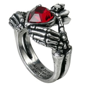 ALCHEMY GOTHIC Bague ‘Claddagh By Night’ grande surprise 12