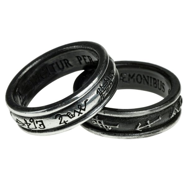 ALCHEMY GOTHIC Bague ‘Demon Black & Angel White’ destockage 1