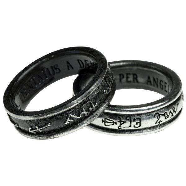 ALCHEMY GOTHIC Bague ‘Demon Black & Angel White’ destockage 4
