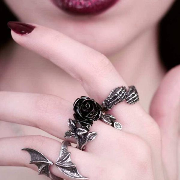 ALCHEMY GOTHIC Bague ‘Wild Black Rose’ Paris 4