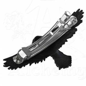 ALCHEMY GOTHIC Barrette à Cheveux ‘Black Raven’ mode 7
