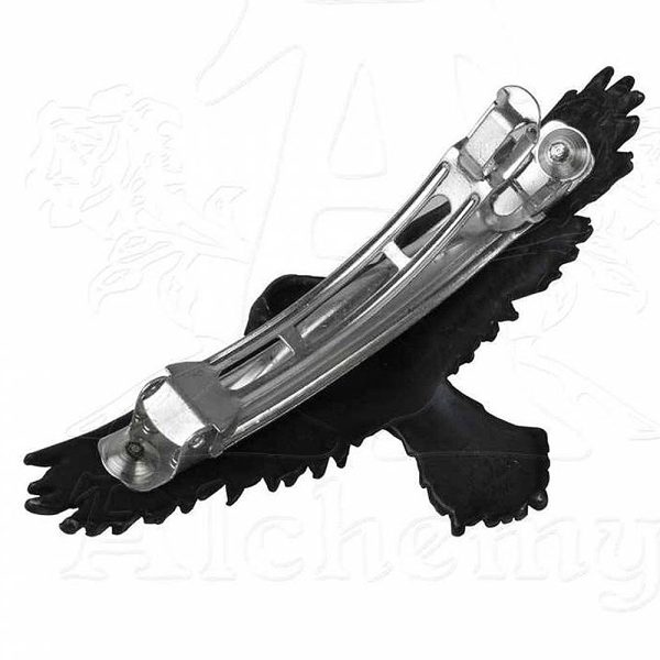 ALCHEMY GOTHIC Barrette à Cheveux ‘Black Raven’ mode 3