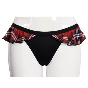 DEVIL FASHION Bas De Bikini ‘Scotish’ Noir Et Tartan Rouge soldes magasin 38