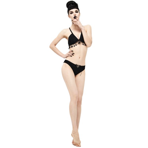DEVIL FASHION Bikini ‘Gothic Tassel’ Noir magasin paris 12