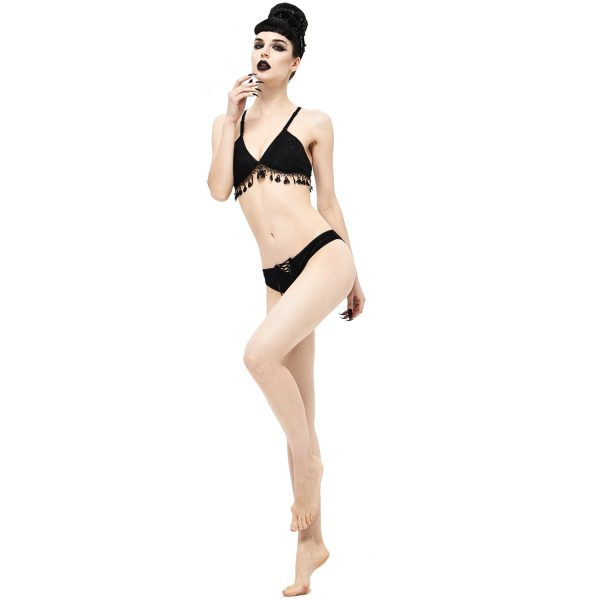 DEVIL FASHION Bikini ‘Gothic Tassel’ Noir magasin paris 13