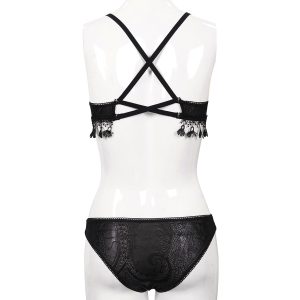 DEVIL FASHION Bikini ‘Gothic Tassel’ Noir magasin paris 48