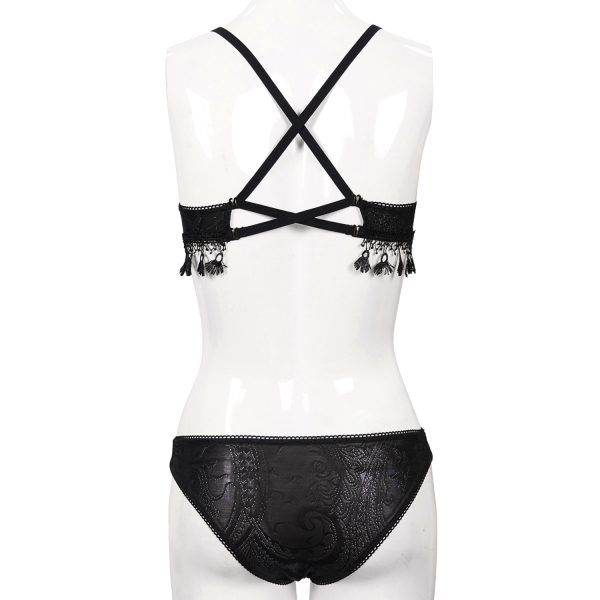 DEVIL FASHION Bikini ‘Gothic Tassel’ Noir magasin paris 15
