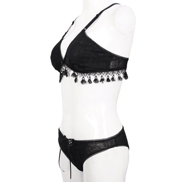 DEVIL FASHION Bikini ‘Gothic Tassel’ Noir magasin paris 16