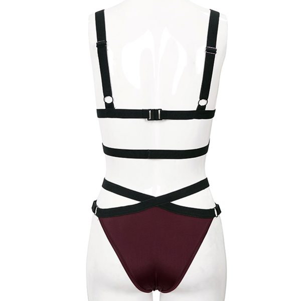 magasin pour DEVIL FASHION Bikini ‘Narcissa’ Bordeaux Et Noir 16