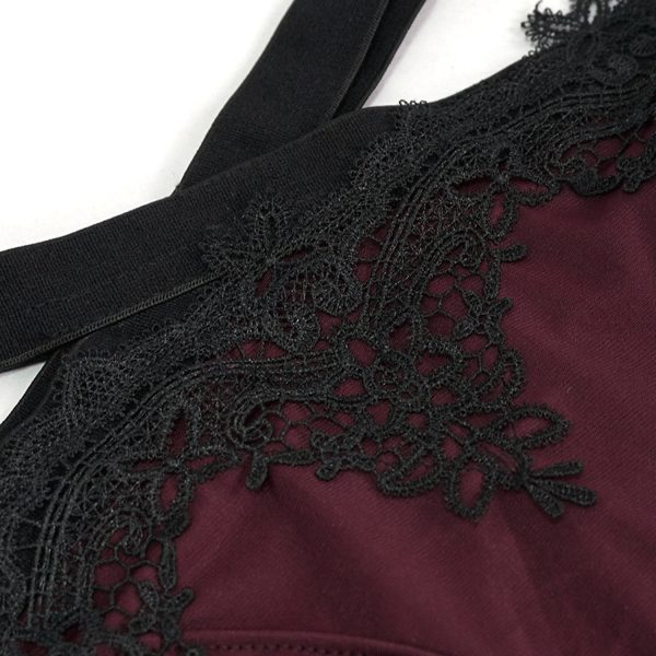 magasin pour DEVIL FASHION Bikini ‘Narcissa’ Bordeaux Et Noir 18