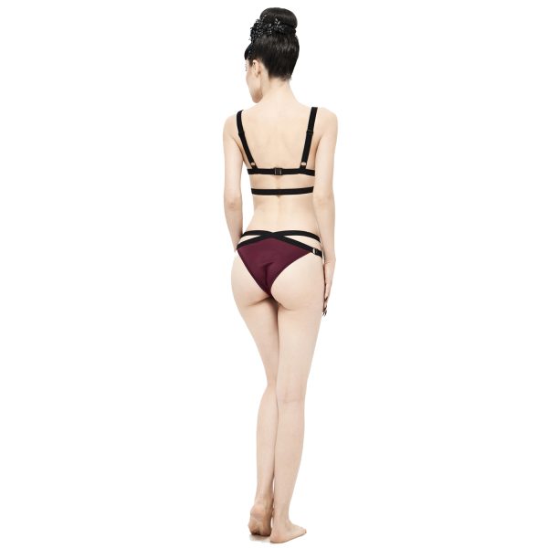 magasin pour DEVIL FASHION Bikini ‘Narcissa’ Bordeaux Et Noir 10