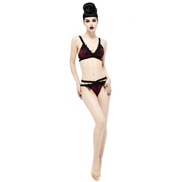 magasin pour DEVIL FASHION Bikini ‘Narcissa’ Bordeaux Et Noir 11