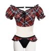 Retour Facile et Gratuit DEVIL FASHION Bikini ‘Scotish’ En Tartan Rouge 62