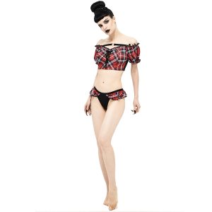 Retour Facile et Gratuit DEVIL FASHION Bikini ‘Scotish’ En Tartan Rouge 44