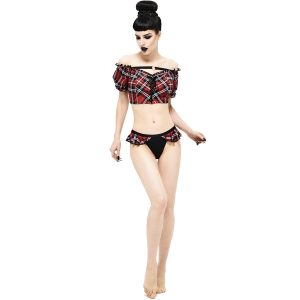 Retour Facile et Gratuit DEVIL FASHION Bikini ‘Scotish’ En Tartan Rouge 46