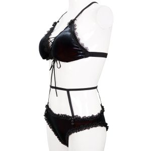 achat pas cher DEVIL FASHION Bikini ‘Sexy Velvet’ Noir Et Rouge 39