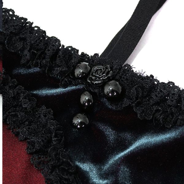 achat pas cher DEVIL FASHION Bikini ‘Sexy Velvet’ Noir Et Rouge 14