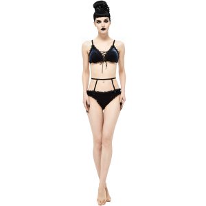 achat pas cher DEVIL FASHION Bikini ‘Sexy Velvet’ Noir Et Rouge 29