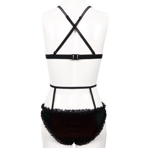 achat pas cher DEVIL FASHION Bikini ‘Sexy Velvet’ Noir Et Rouge 37