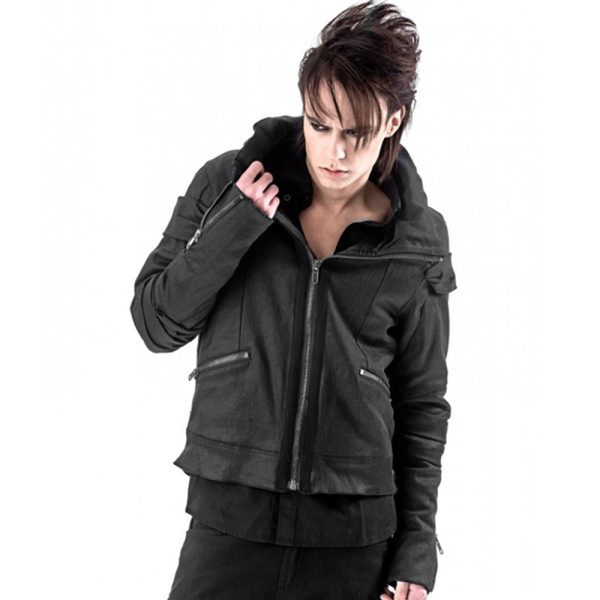 QUEEN OF DARKNESS Blouson ‘Cool Biker’ Noir authentiques 3