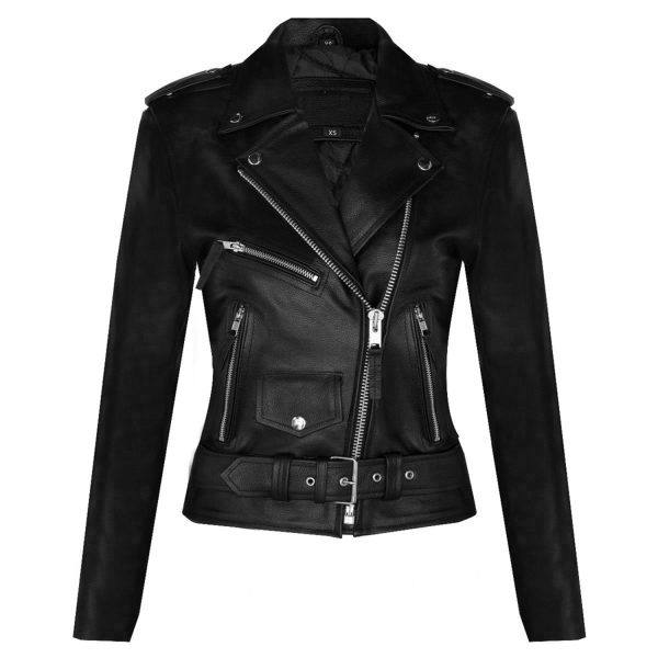 grande qualité NEW ROCK Blouson En Cuir ‘Buffalo Brando’ Noir Pour Femmes 8