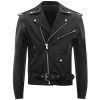 NEW ROCK Blouson En Cuir ‘Buffalo Brando’ Noir Pour Hommes soldes 49