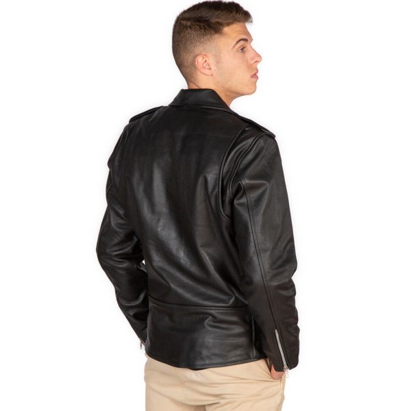 NEW ROCK Blouson En Cuir ‘Buffalo Brando’ Noir Pour Hommes soldes 4
