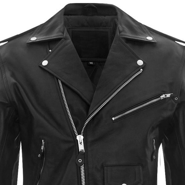 NEW ROCK Blouson En Cuir ‘Buffalo Brando’ Noir Pour Hommes soldes 8