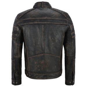 Distributeur Officiel NEW ROCK Blouson En Cuir Vieilli Pour Hommes 21