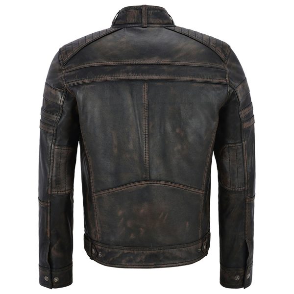 Distributeur Officiel NEW ROCK Blouson En Cuir Vieilli Pour Hommes 7