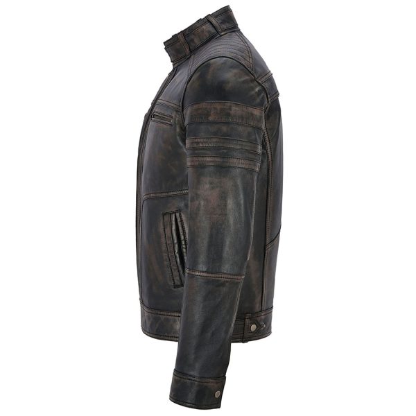 Distributeur Officiel NEW ROCK Blouson En Cuir Vieilli Pour Hommes 8