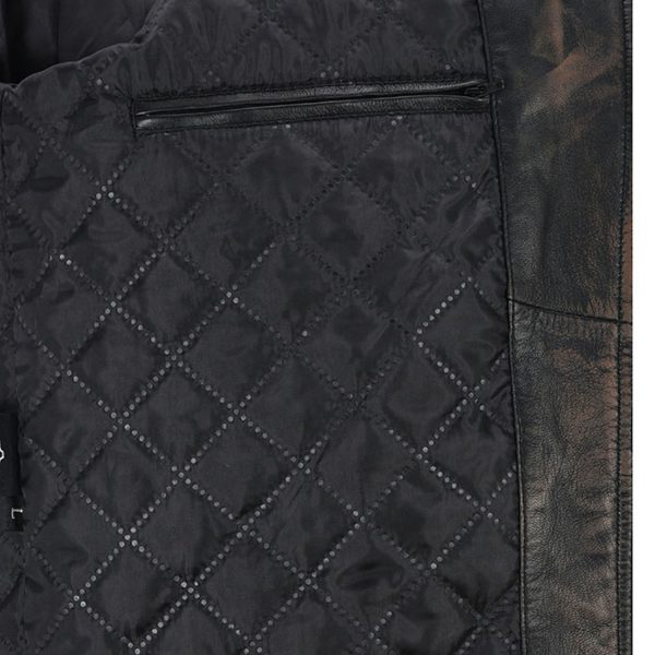 Distributeur Officiel NEW ROCK Blouson En Cuir Vieilli Pour Hommes 10