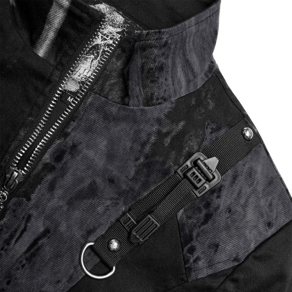 en ligne vente PUNK RAVE Blouson ‘Lycidas’ Noir Et Gris 13