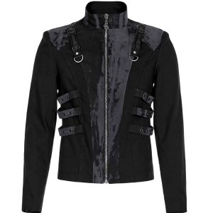 en ligne vente PUNK RAVE Blouson ‘Lycidas’ Noir Et Gris 29