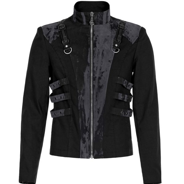 en ligne vente PUNK RAVE Blouson ‘Lycidas’ Noir Et Gris 8