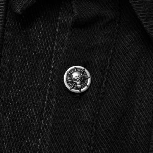 grande promotion PUNK RAVE Blouson ‘Punk Ragged’ En Jean Noir 38