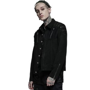 grande promotion PUNK RAVE Blouson ‘Punk Ragged’ En Jean Noir 24