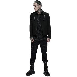 grande promotion PUNK RAVE Blouson ‘Punk Ragged’ En Jean Noir 28