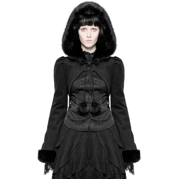 en france Pyon Pyon Boléro Gothic Lolita ‘Melissa’ Noir à Capuche 3