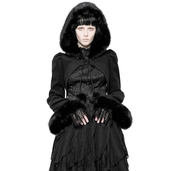en france Pyon Pyon Boléro Gothic Lolita ‘Melissa’ Noir à Capuche 5