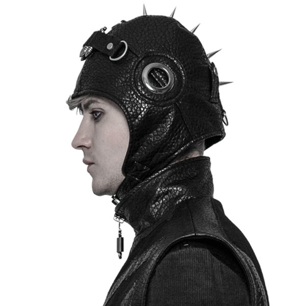 PUNK RAVE Bonnet D’Aviateur ‘Cataclysm’ Noir grande promotion 7
