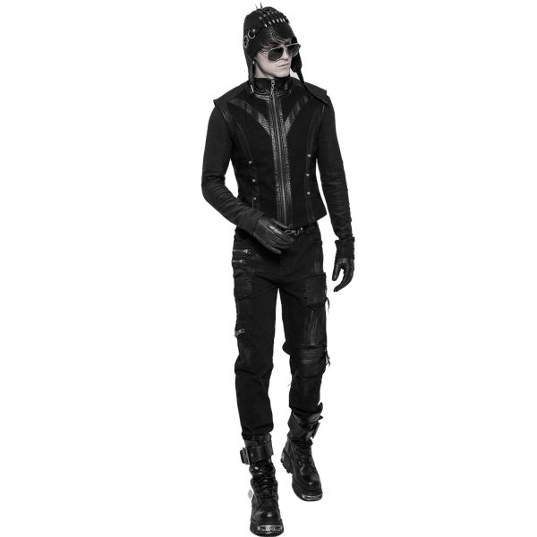 PUNK RAVE Bonnet D’Aviateur ‘Cataclysm’ Noir grande promotion 8