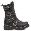 qualité d’originales Bottes Enfants New Rock Kid En Cuir Itali Noir 23