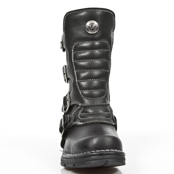 qualité d’originales Bottes Enfants New Rock Kid En Cuir Itali Noir 4