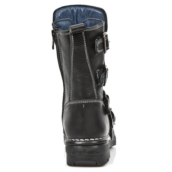 qualité d’originales Bottes Enfants New Rock Kid En Cuir Itali Noir 6