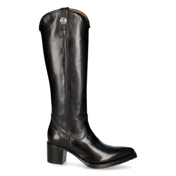 Bottes Hautes New Rock En Cuir Luxor Noir marques pas cher 1