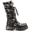 vente en ligne Bottes Hautes New Rock Metallic En Cuir Antic Et… 26