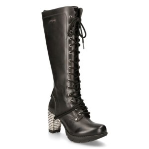 marques pas cher Bottes Hautes New Rock Trail En Cuir Itali Noir 12